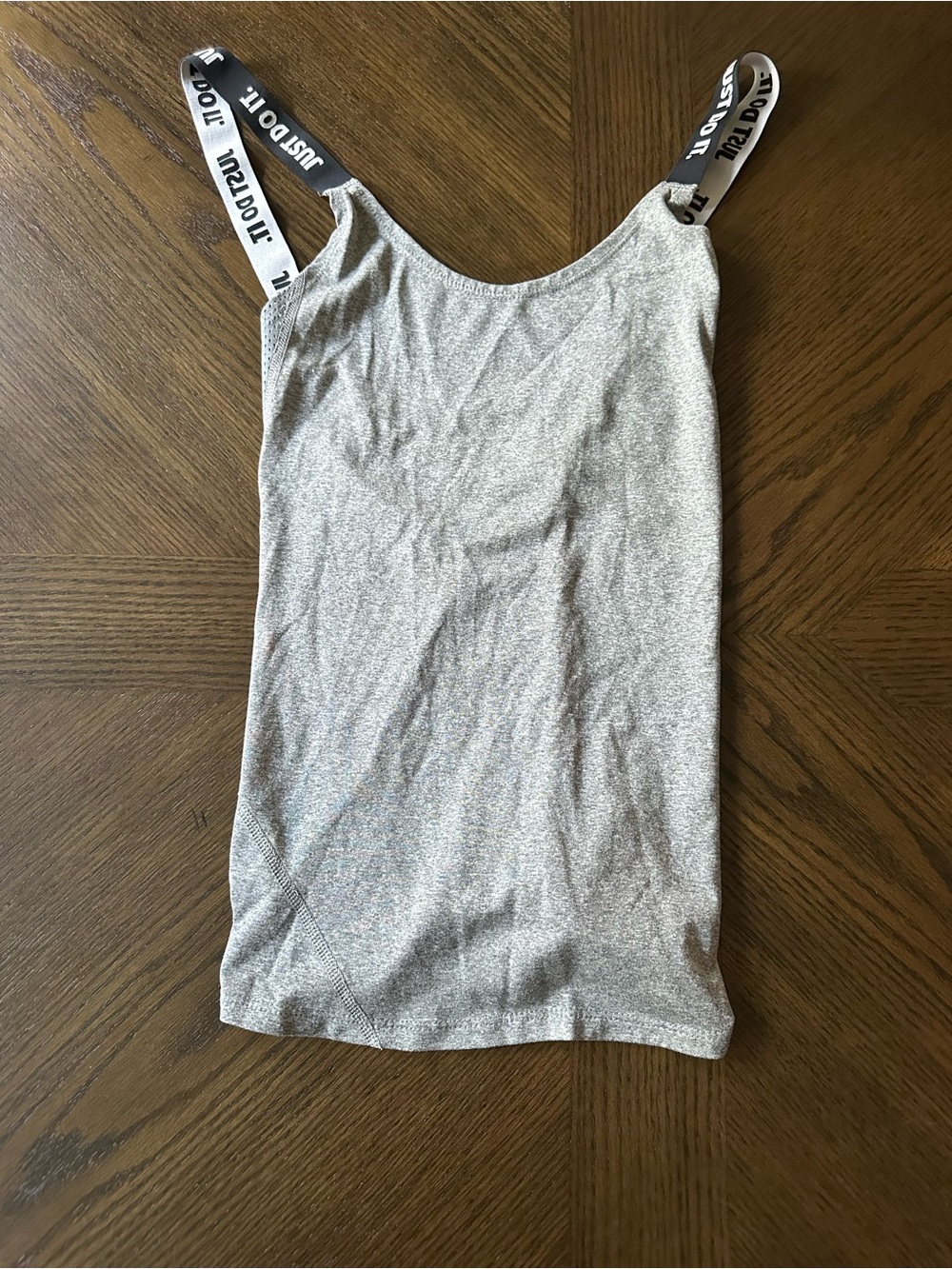Nike Silver Grey Sparkle Tank with Branded Black-and-White Straps